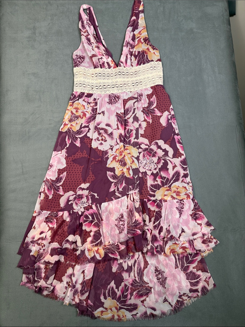 Free People floral tiered dress, size 8
